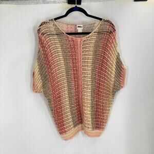 Chicos Knit Ombre Slub Short Sleeve Boho Coastal Top Women’s Medium 1